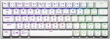 Cooler Master SK622 Düşük Profilli Kırmızı Switch Kablosuz% 60 Beyaz Mekanik Klavye