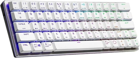 Cooler Master SK622 Düşük Profilli Kırmızı Switch Kablosuz% 60 Beyaz Mekanik Klavye