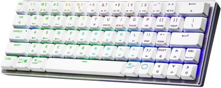 Cooler Master SK622 Düşük Profilli Kırmızı Switch Kablosuz% 60 Beyaz Mekanik Klavye