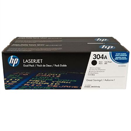 Hp 304A-Cc530Ad Orjinal Siyah Toner 2'Li Paket