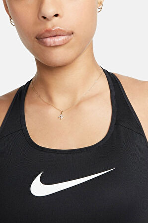 Nike Training Futura Swoosh Medium Support Sports Bra Kadın Spor Büstiyer Bra Siyah