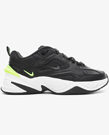 Nike M2K Tekno Leather Unisex Sneaker Hakiki Deri Beyaz Spor Ayakkabı Siyah Yükseklik 4cm