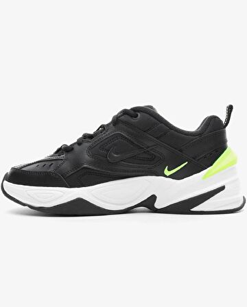 Nike M2K Tekno Leather Unisex Sneaker Hakiki Deri Beyaz Spor Ayakkabı Siyah Yükseklik 4cm