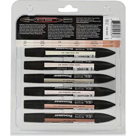 Winsor & Newton Promarker Grafik Kalemi 6'Lı Set Skin Tones