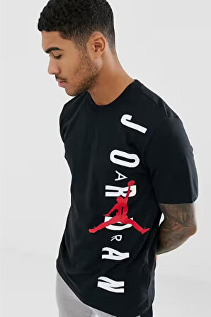 Nike Jordan Jumpman Vertical Air Stretch Crew Tee Erkek Logolu Tişört Siyah
