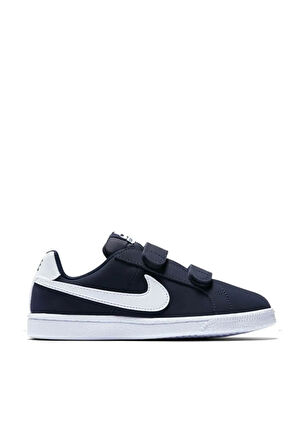 Nike Court Royale Leather Sneaker Hakiki Deri Bantlı Çırtlı Unisex Çocuk Spor Ayakkabı Lacivert