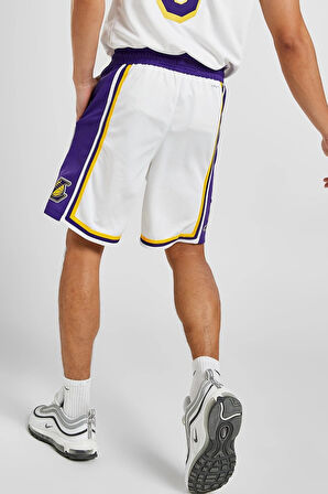 Nike Dri Fit Los Angeles Lakers Association Edition Swingmant Shorts Erkek Basketbol Şort Beyaz Mor