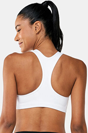 Nike Training Futura Swoosh Medium Support Sports Bra Kadın Spor Büstiyer Bra Beyaz