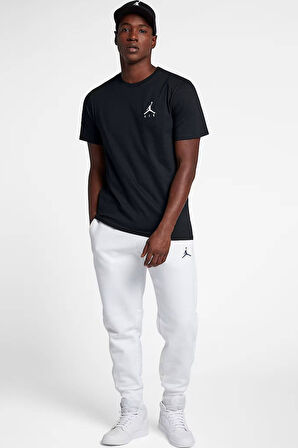 Nike Jordan Jumpman Air Unisex Balck Tee Jordan Nakış Logolu Tişört Siyah