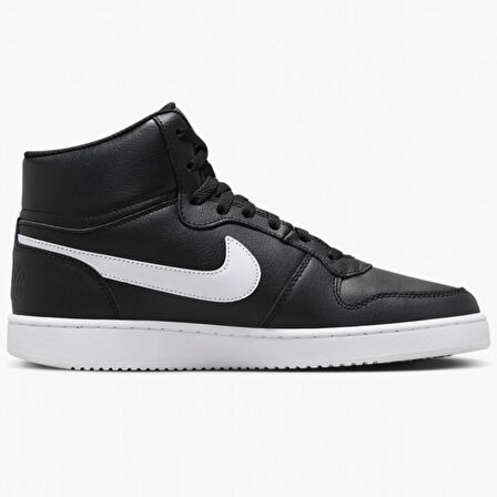 Nike Ebernon Mid Triple Leather Erkek Sneaker Hakiki Deri Bilekli Spor Ayakkabı Siyah