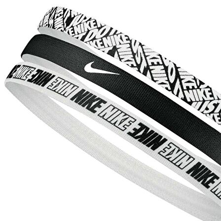 Nike Headbands 3 PK Printed Sporcu Saç Bandı Siyah N.000.2560.903.OS