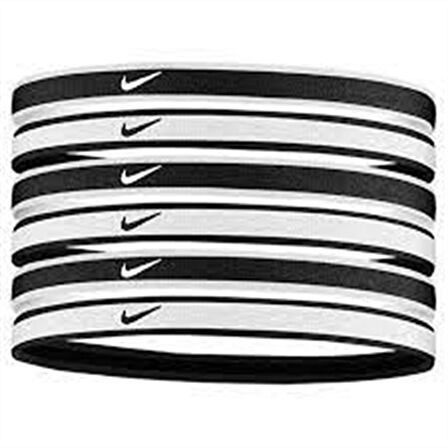 NIKE SWOOSH SPORT HEADBANDS 6 PK TIPPED WHITE/BLACK/WHITE OS