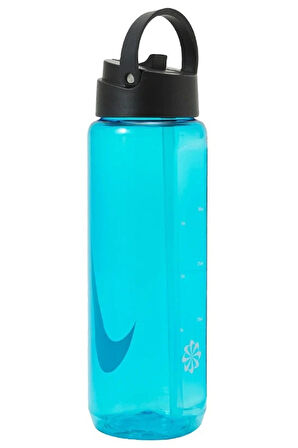Nike Recharge Straw Pipet Bottle 24 Oz 0,71LT BPA Free BPA içermeyen Pipetli Suluk Mavi