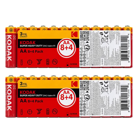 Kodak Kalem Pil Zinc Super Heavy Duty 24 Adet