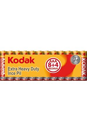 kodak 8+4 Çinko Karbon Shrink Ince Pil