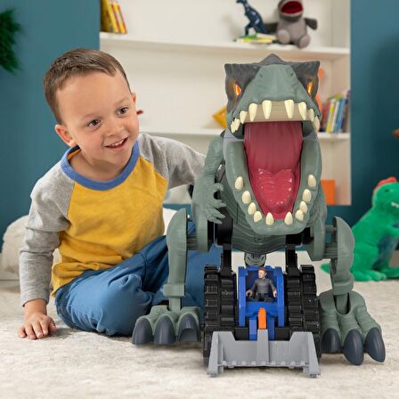 Imaginext Jurassic World Gürleyen Dev Dinozor Oyuncağı, Işık, Ses ve Aksiyon Dolu 40 Cm Boyunda, 3 Y