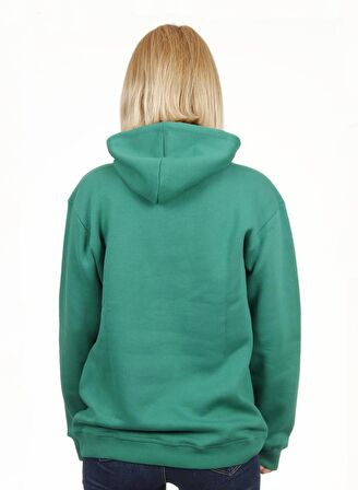 Unisex Kapşonlu Yeşil Sweatshirt