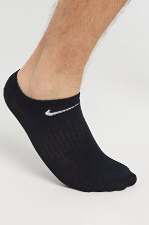 Nike Dri Fit Everyday Cotton Lightweight No Show 3 Pck Unisex Bileksiz Çorap 3 Çift Siyah