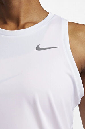 Nike Miler Dri Fit Running Tank Top White Sırt Panelli Koşu Antrenman Atleti Beyaz