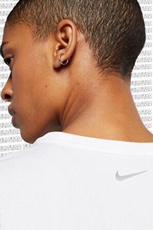 Nike Miler Dri Fit White Tee Sırt Panelli Beyaz Koşu Antrenman Tişörtü