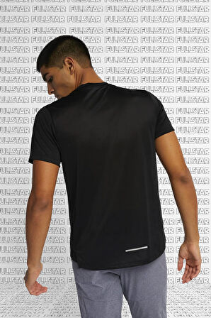 Nike Miler Dri Fit Running Tee Black Reflektörlü Koşu Antrenman Tişörtü Siyah