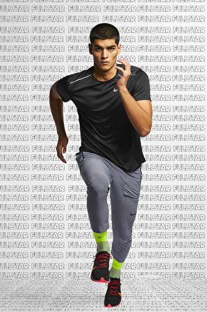 Nike Miler Dri Fit Running Tee Black Reflektörlü Koşu Antrenman Tişörtü Siyah