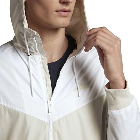 Nike Sportswear Windrunner Jacket Kapüşonlu Erkek Ceketi Beyaz Bej