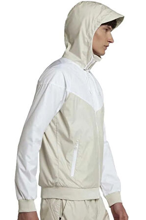 Nike Sportswear Windrunner Jacket Kapüşonlu Erkek Ceketi Beyaz Bej