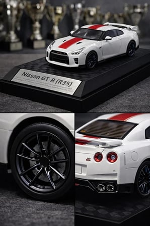 Nissan GTR R35 50Th Anniversary Edition Diecast Model Araba Nissan GTR R35 Beyaz Model Araba