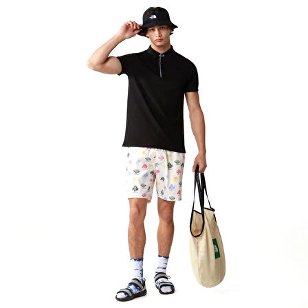 Premium Erkek Siyah Outdoor Polo T-Shirt NF00CEV4JK31