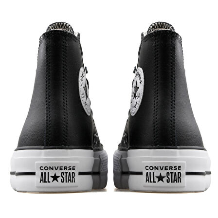 Chuck Taylor All Star Leather Platform Kadın Siyah Sneaker Ayakkabı 561675C