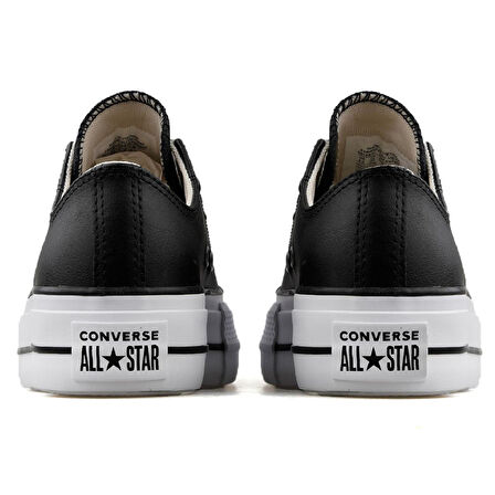 Chuck Taylor All Star Leather Platform Kadın Siyah Sneaker Ayakkabı 561681C