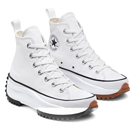 Run Star Hike Canvas Platform Erkek Beyaz Sneaker Ayakkabı 166799C