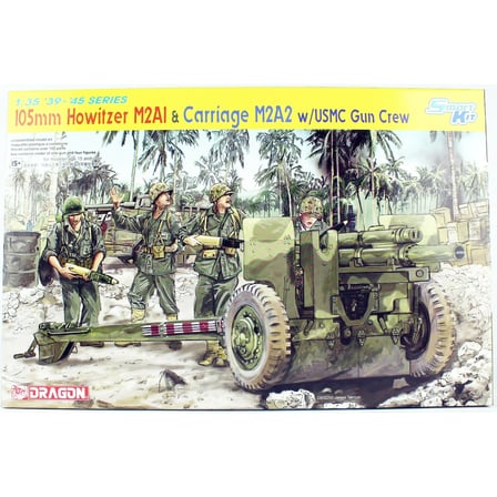 1/35 105mm Howitzer M2A1 Top ve M2A2 Römork ile Mürettebat Maketi, Dragon 6531
