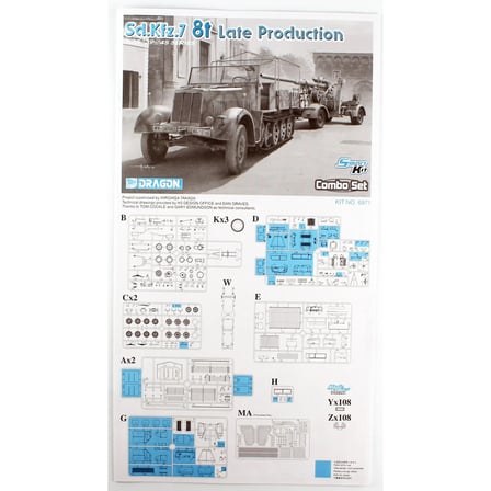 Dragon Sd.Kfz.7 8 Ton Yarı Paletli Kamyon (Geç Dönem) ve 88mm FlaK 36/37 Askeri Araç Maketleri 1/35 Gri