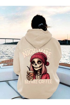 Unisex NıghtMare Baskılı kapüşonlu Sweatshirt