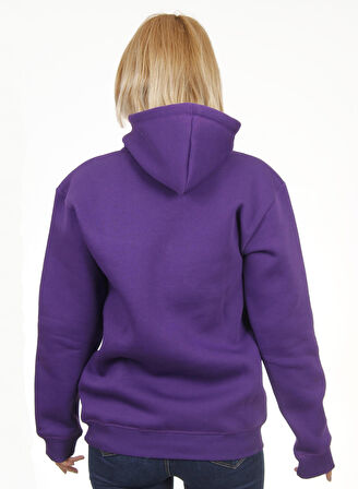 Unisex Kapşonlu Mor Sweatshirt