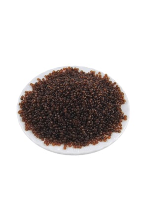 08 Kum 3 mm Şeffaf Açık Kahve Boncuk (100 Gr 6000 Adet )