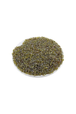 08 Kum Boncuk İçten Boyalı Yeşil Limon Sarısı 3 mm (100 Gr 6000 Adet)