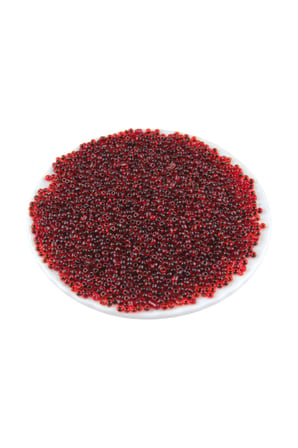 08 Kum Boncuk İçten Boyalı Kırmızı 3 mm (100 Gr 6000 Adet)
