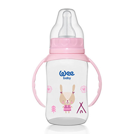 Wee Baby Klasik Kulplu PP Biberon 150 ml - PEMBE