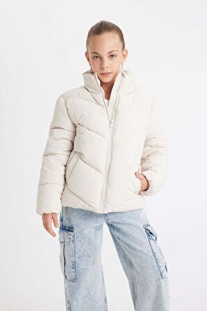 DeFacto Kız Çocuk Su İtici Polar Astarlı Şişme Mont C5391A824AUER37