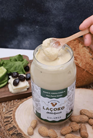 LAÇOKO 2 Kg İsme – Kişiye Özel Şekersiz, Saf, Katkısız Fıstık Ezmesi Glutensiz, Vegan, Doğal Az Kavrulmuş (Çiğ) Yer Fıstığı Ezmesi (2 KG) Peanut Butter