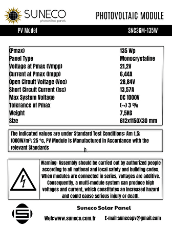 135w 150w Half-cut Watt Monokristal Solar Güneş Paneli A Sınıf 12volt