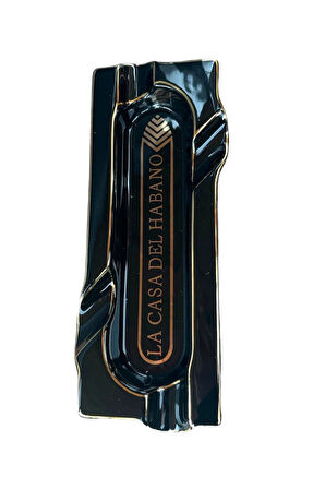 La Casa Del Habano Siyah Porselen Dörtlü Puro Küllüğü