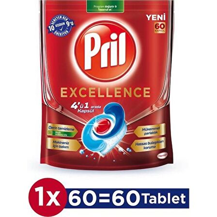 Pril Excellence 4 ü 1 Arada 240 Kapsül ( 4 x 60 li Paket)