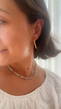 14 K kararmaz halka küpe