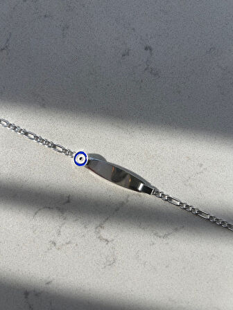 925 ayar gümüş çocuk bileklik 15 cm nazarlıklı