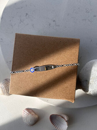 925 ayar gümüş çocuk bileklik 15 cm nazarlıklı