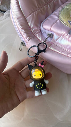 Işıklı Kuromi Anahtarlık Siyah